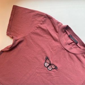 BRANDY MELVILLE — Pink Tee w/ Butterfly